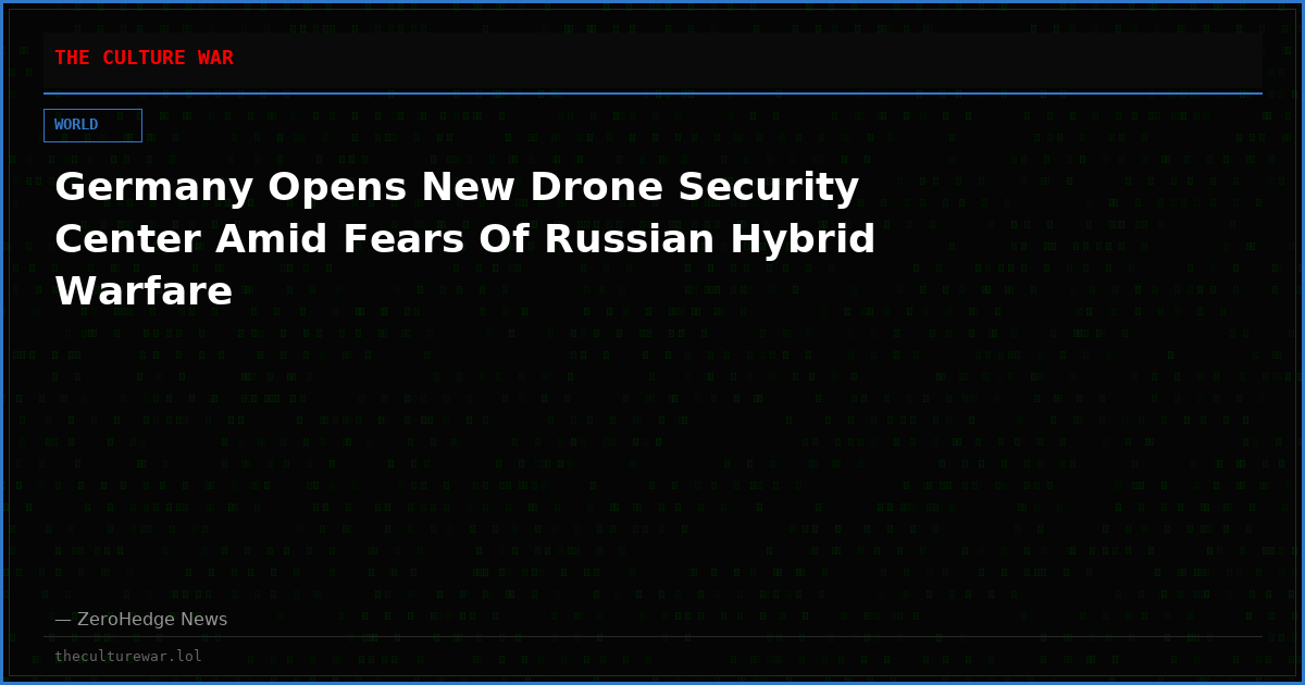 Germany Opens New Drone Security Center Amid Fears Of Russian Hybrid Warfare