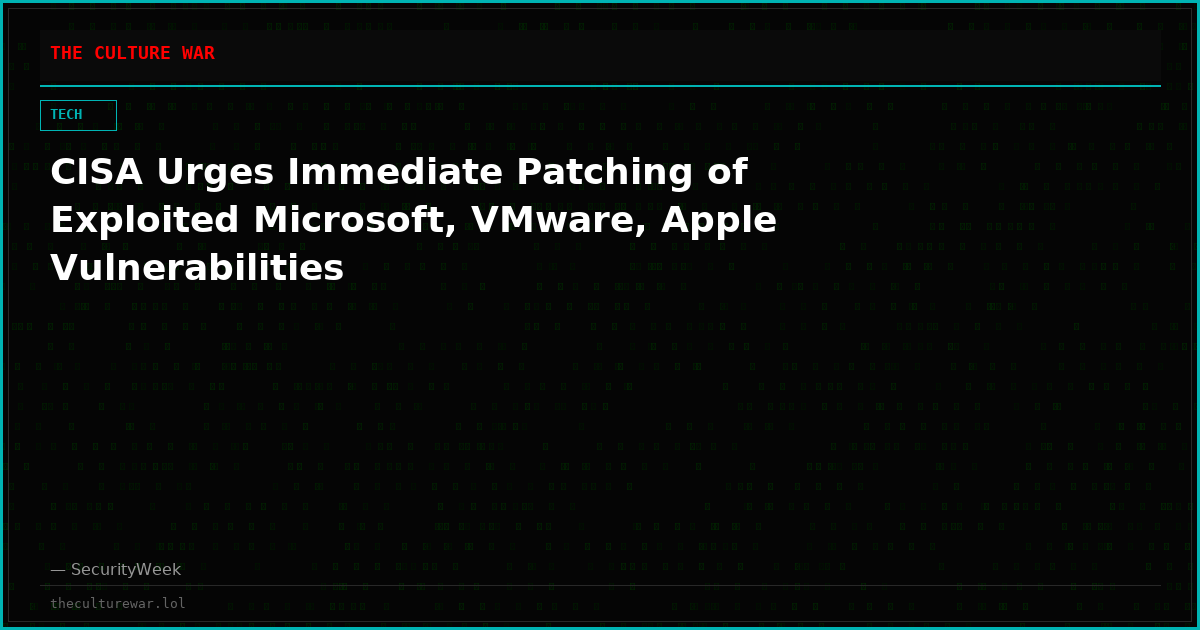 CISA Urges Immediate Patching of Exploited Microsoft, VMware, Apple Vulnerabilities