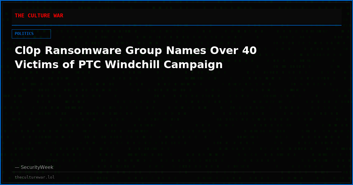 Cl0p Ransomware Group Names Over 40 Victims of PTC Windchill Campaign