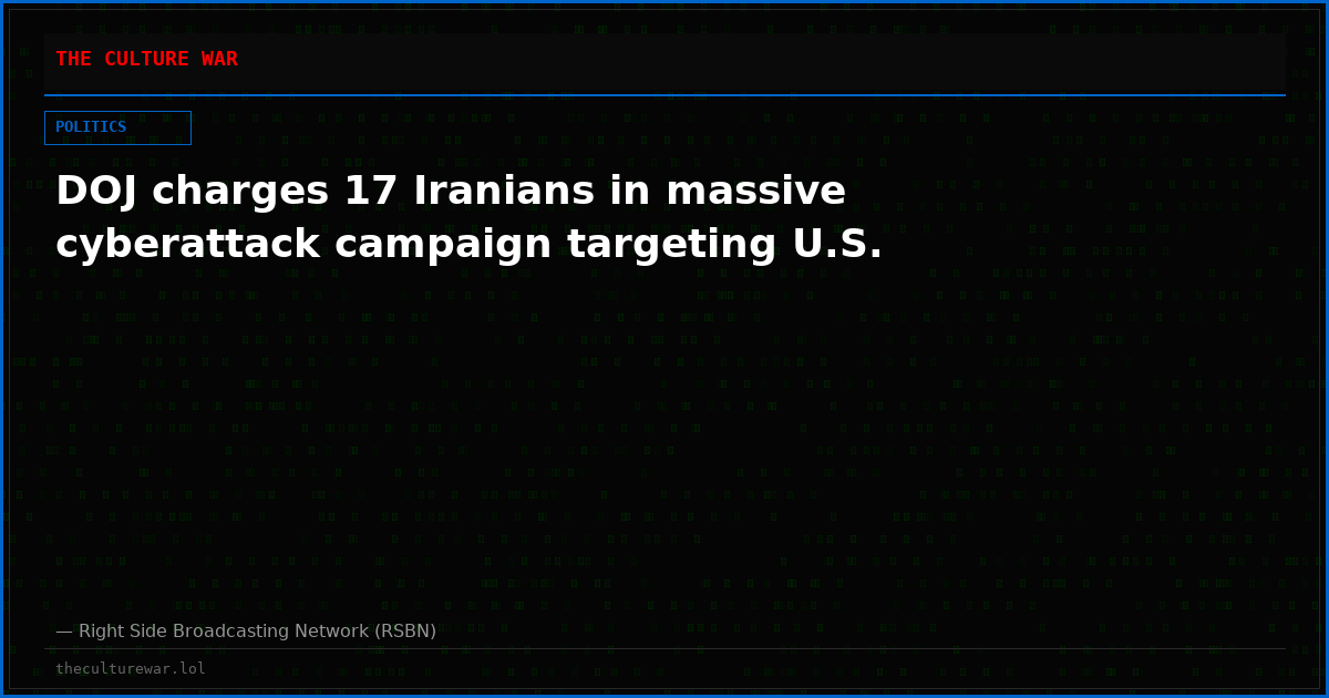 DOJ charges 17 Iranians in massive cyberattack campaign targeting U.S.