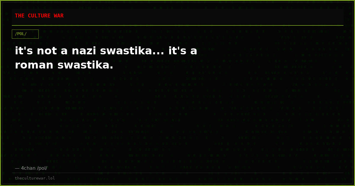 it's not a nazi swastika... it's a roman swastika.