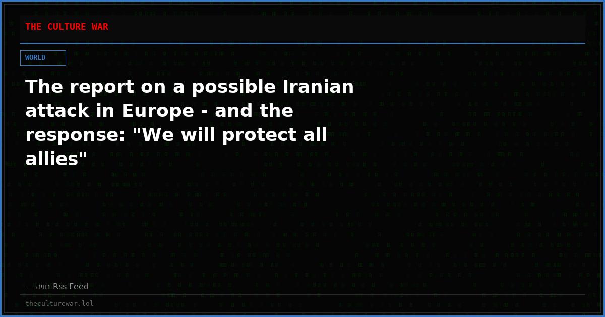 The report on a possible Iranian attack in Europe - and the response: "We will protect all allies"