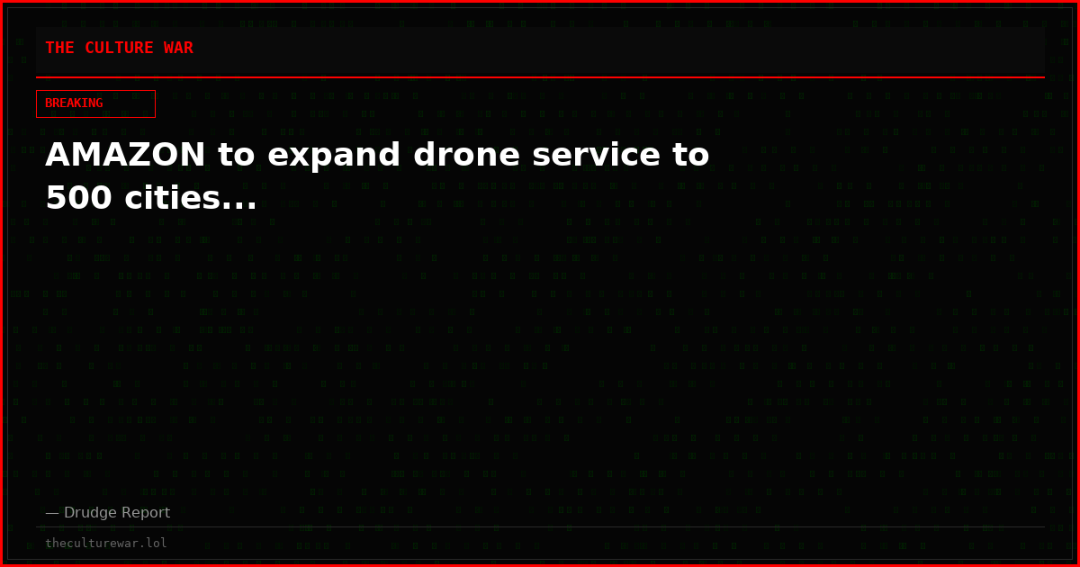 AMAZON to expand drone service to 500 cities...