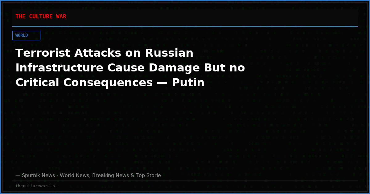 Terrorist Attacks on Russian Infrastructure Cause Damage But no Critical Consequences — Putin