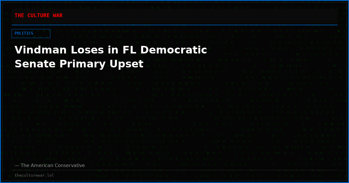 Vindman Loses in FL Democratic Senate Primary Upset