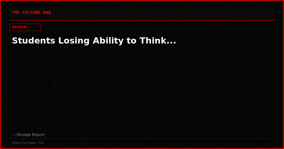 Students Losing Ability to Think...