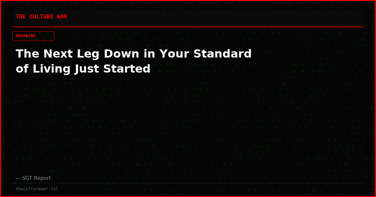 The Next Leg Down in Your Standard of Living Just Started