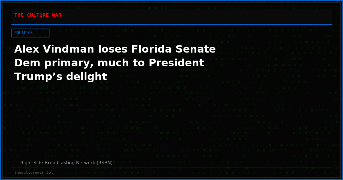Alex Vindman loses Florida Senate Dem primary, much to President Trump’s delight