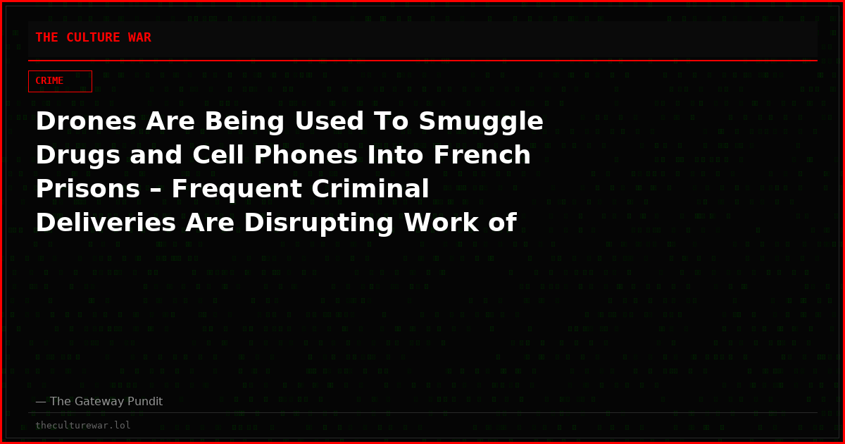 Drones Are Being Used To Smuggle Drugs and Cell Phones Into French Prisons – Frequent Criminal Deliveries Are Disrupting Work of Neighboring Hospital’s Rescue Helicopters