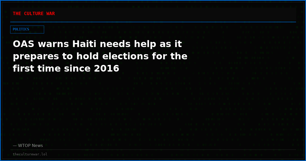 OAS warns Haiti needs help as it prepares to hold elections for the first time since 2016