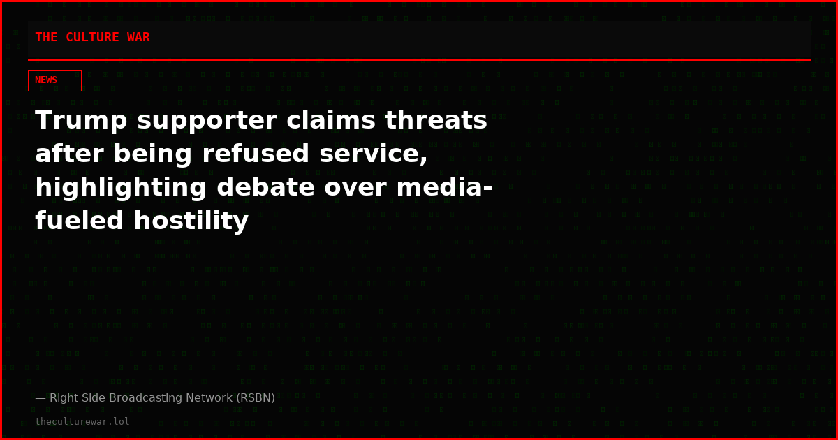 Trump supporter claims threats after being refused service, highlighting debate over media-fueled hostility
