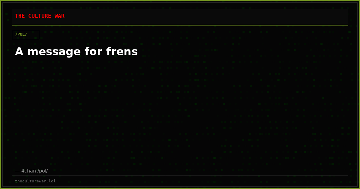 A message for frens