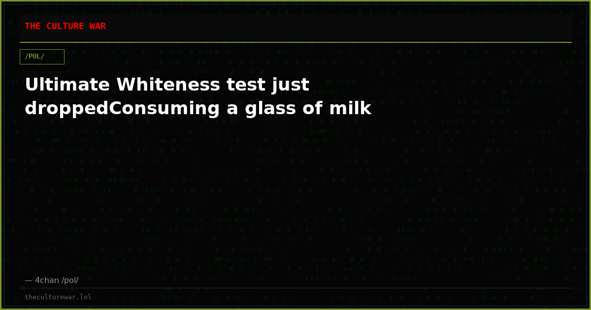 Ultimate Whiteness test just droppedConsuming a glass of milk