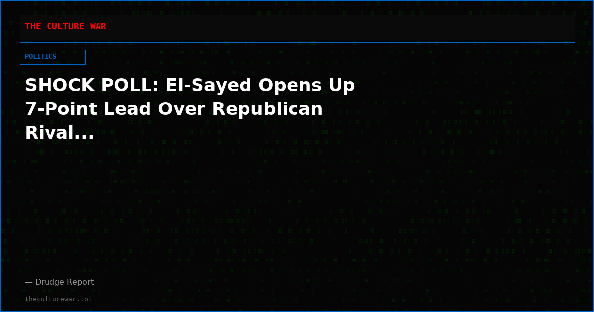 SHOCK POLL: El-Sayed Opens Up 7-Point Lead Over Republican Rival...
