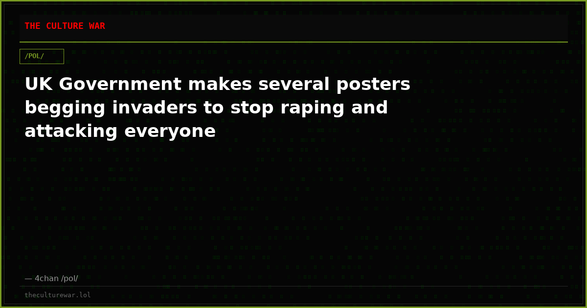 UK Government makes several posters begging invaders to stop raping and attacking everyone