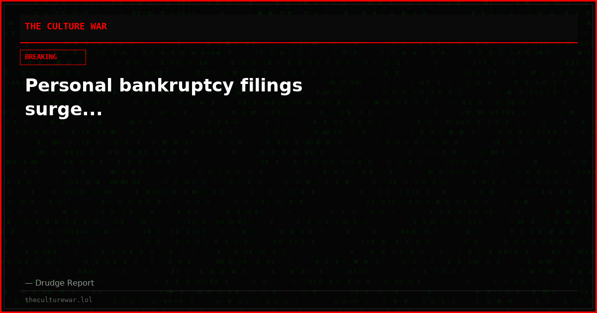 Personal bankruptcy filings surge...