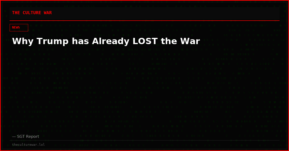 Why Trump has Already LOST the War