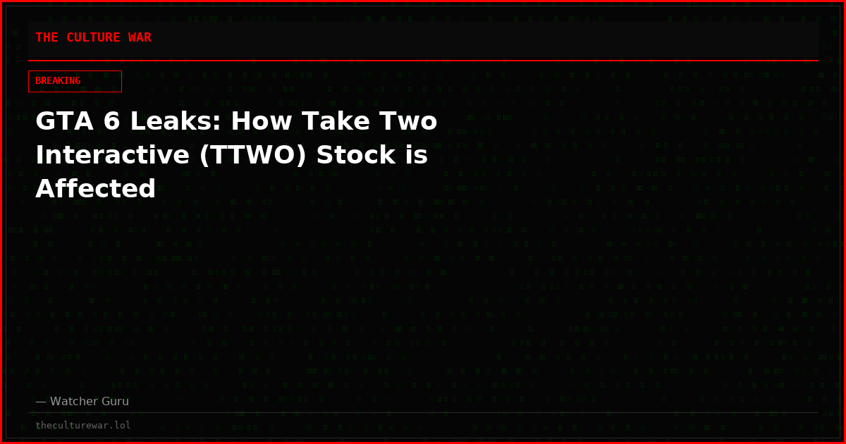 GTA 6 Leaks: How Take Two Interactive (TTWO) Stock is Affected