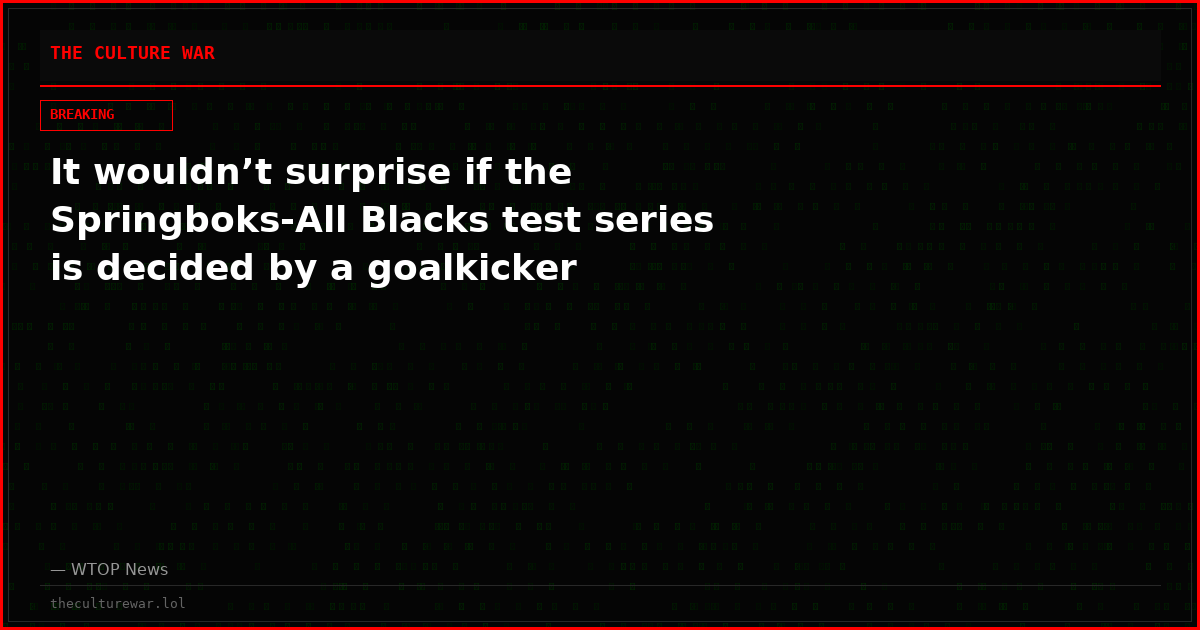 It wouldn’t surprise if the Springboks-All Blacks test series is decided by a goalkicker