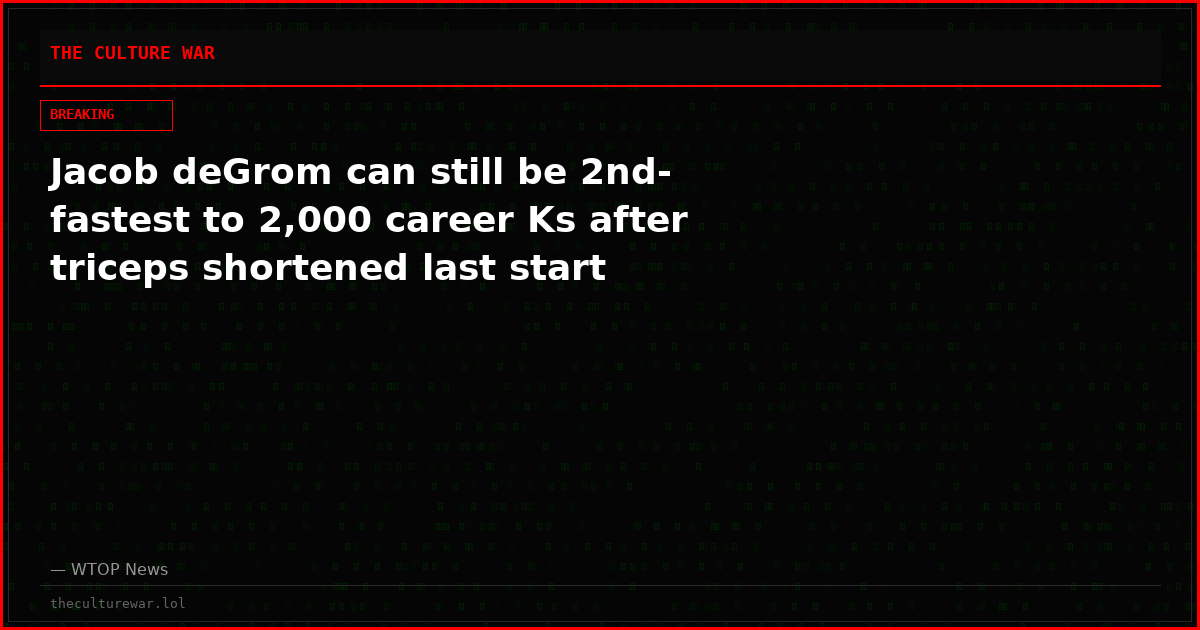 Jacob deGrom can still be 2nd-fastest to 2,000 career Ks after triceps shortened last start