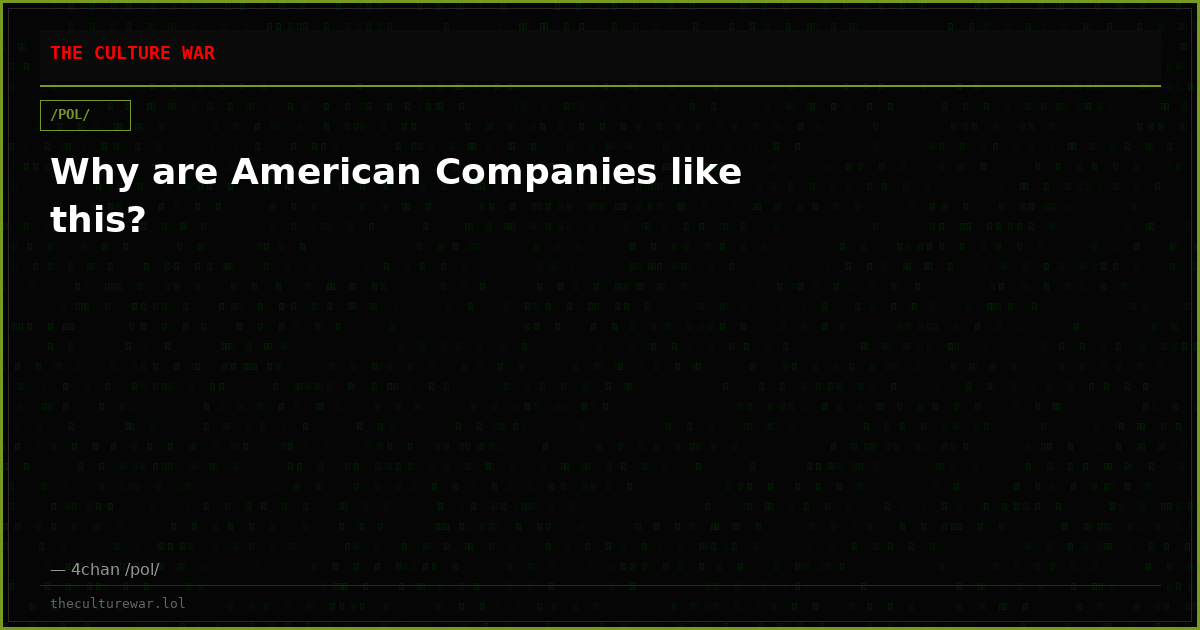 Why are American Companies like this?
