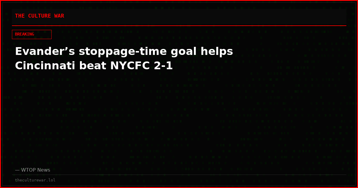 Evander’s stoppage-time goal helps Cincinnati beat NYCFC 2-1