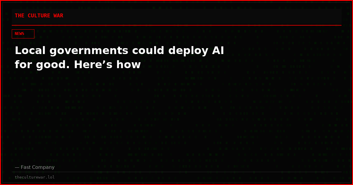 Local governments could deploy AI for good. Here’s how
