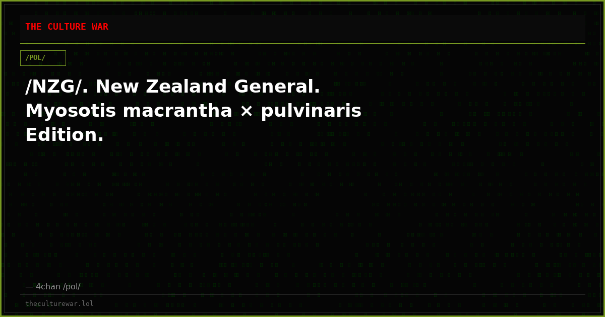 /NZG/. New Zealand General. Myosotis macrantha × pulvinaris Edition.