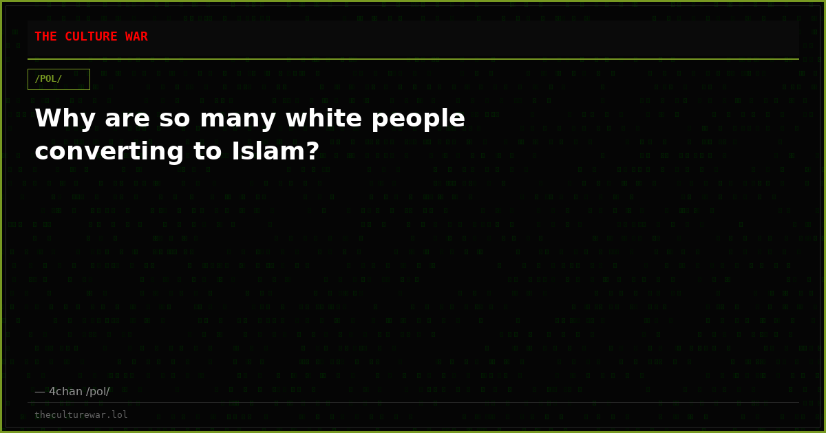 Why are so many white people converting to Islam?