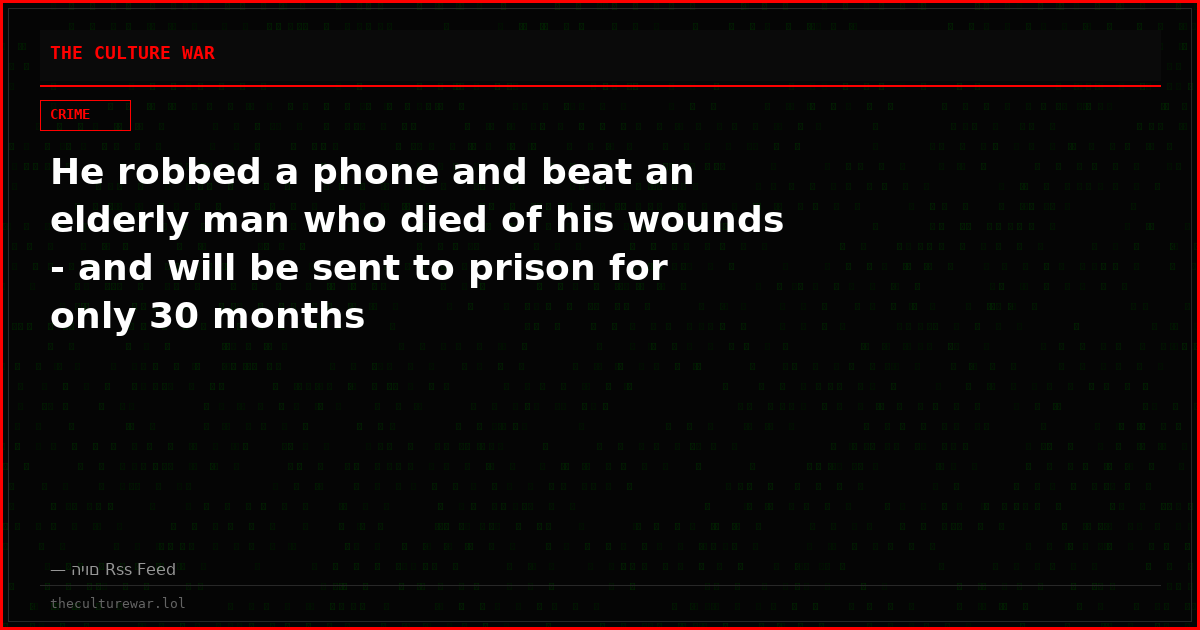 He robbed a phone and beat an elderly man who died of his wounds - and will be sent to prison for only 30 months