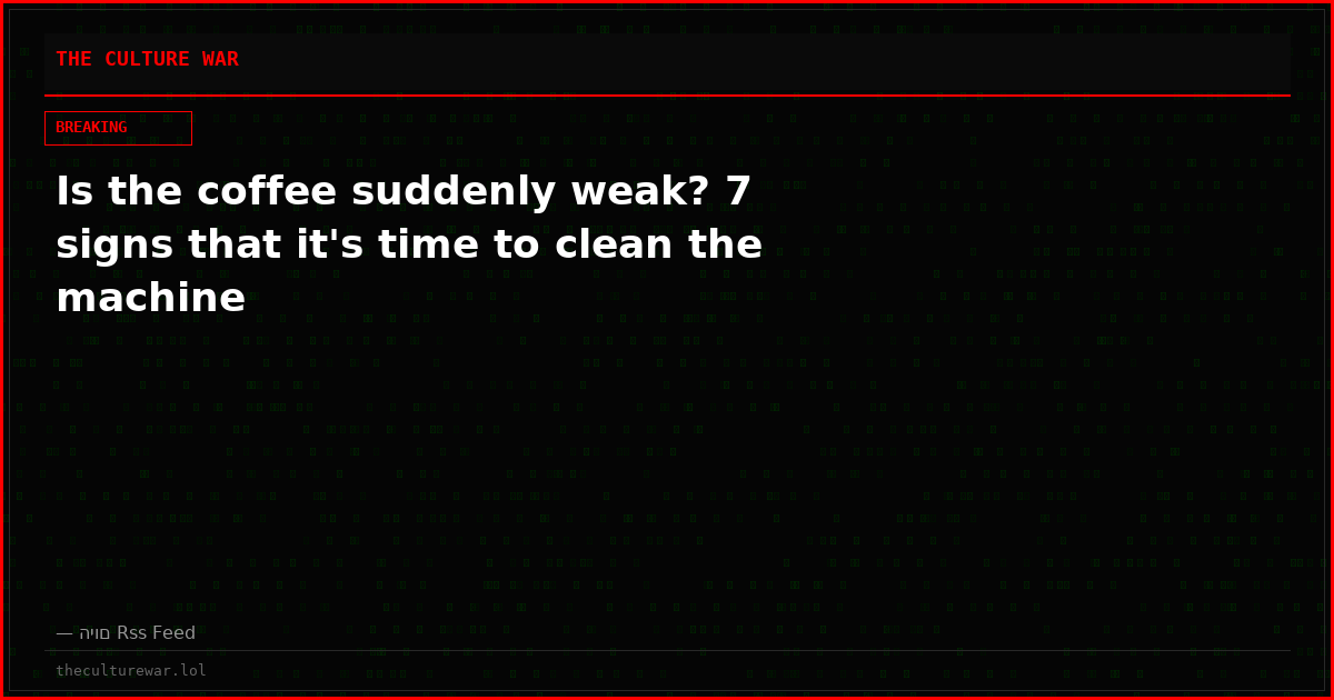 Is the coffee suddenly weak? 7 signs that it's time to clean the machine