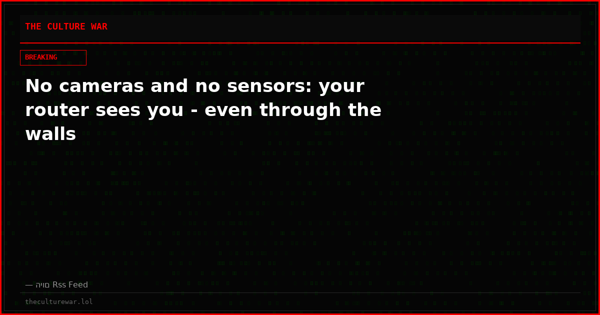 No cameras and no sensors: your router sees you - even through the walls