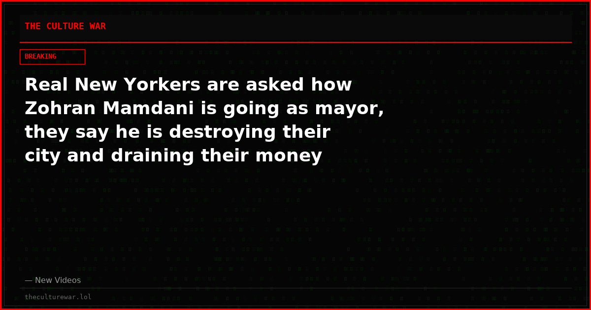 Real New Yorkers are asked how Zohran Mamdani is going as mayor, they say he is destroying their city and draining their money
