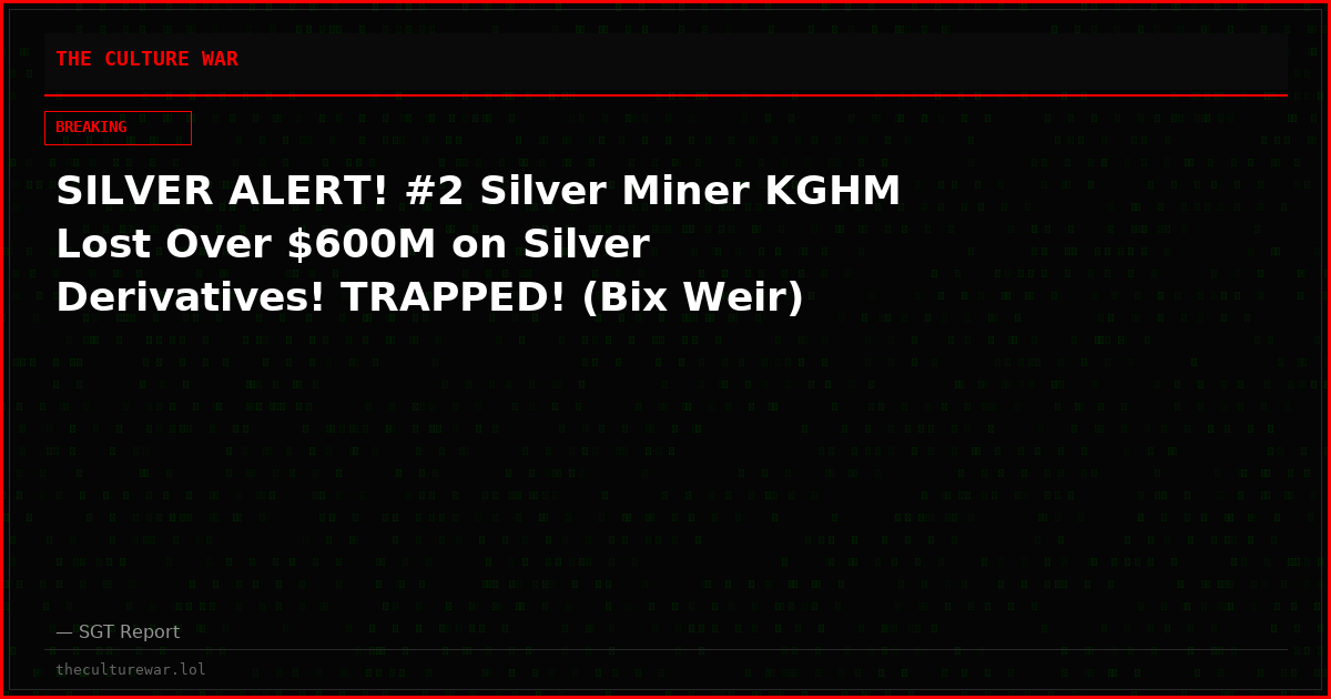 SILVER ALERT! #2 Silver Miner KGHM Lost Over $600M on Silver Derivatives! TRAPPED! (Bix Weir)