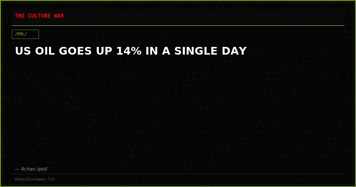 US OIL GOES UP 14% IN A SINGLE DAY