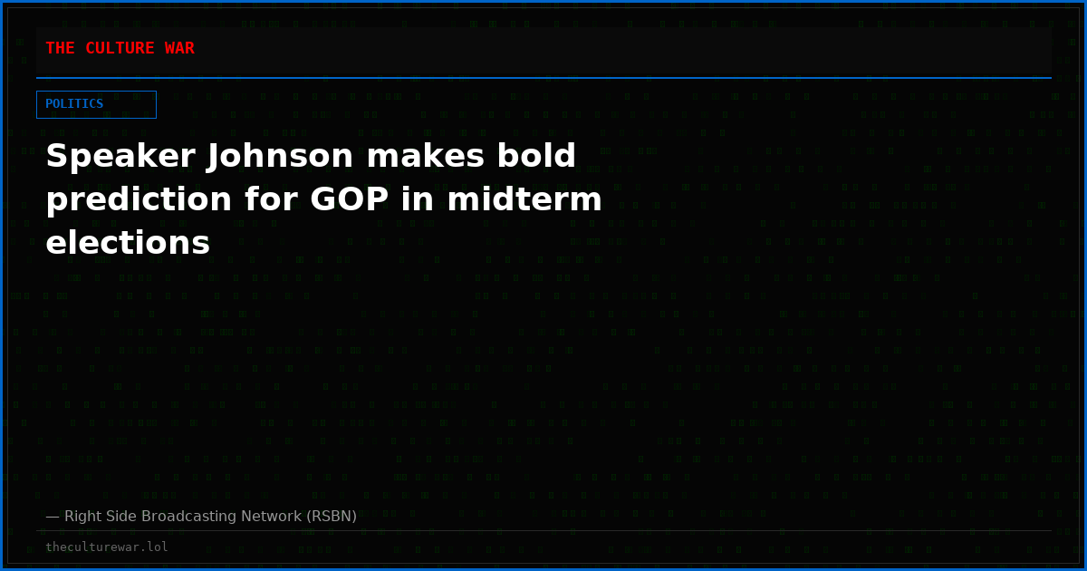 Speaker Johnson makes bold prediction for GOP in midterm elections