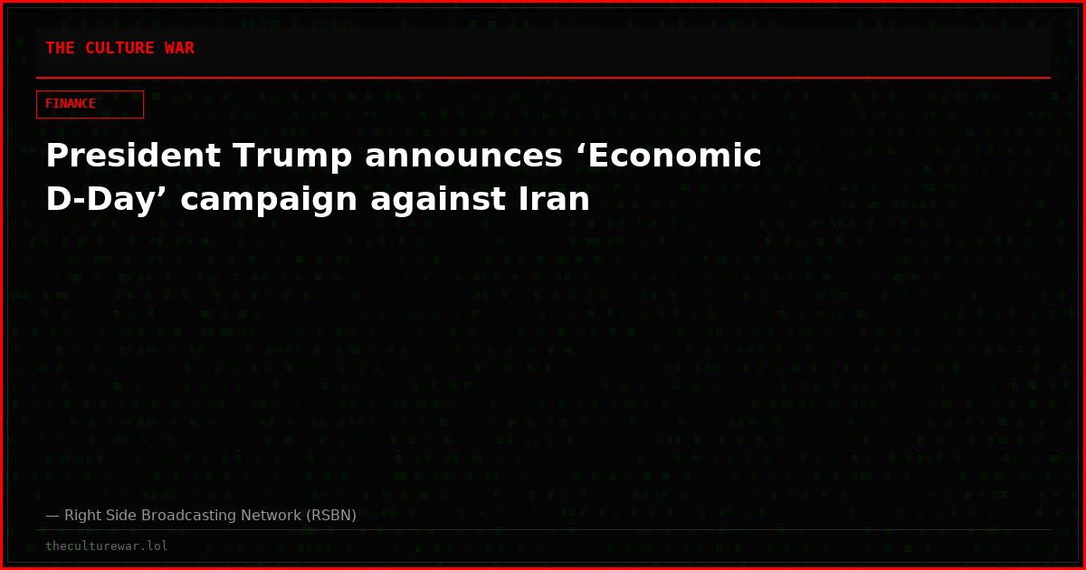 President Trump announces ‘Economic D-Day’ campaign against Iran
