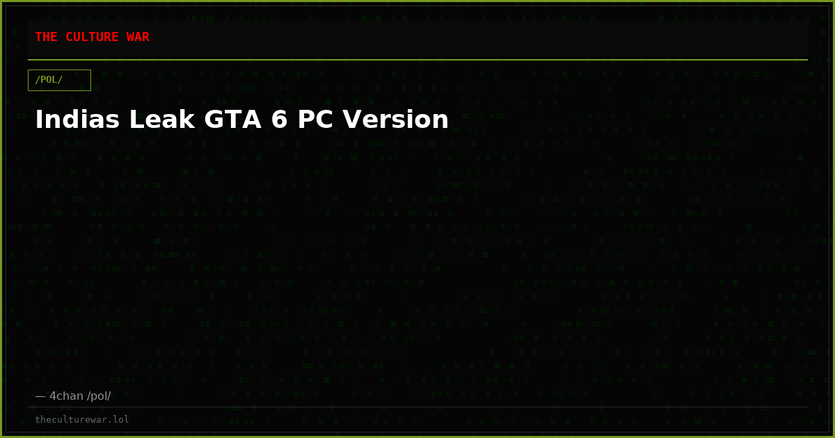 Indias Leak GTA 6 PC Version