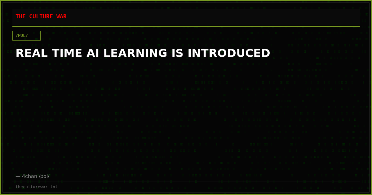 REAL TIME AI LEARNING IS INTRODUCED