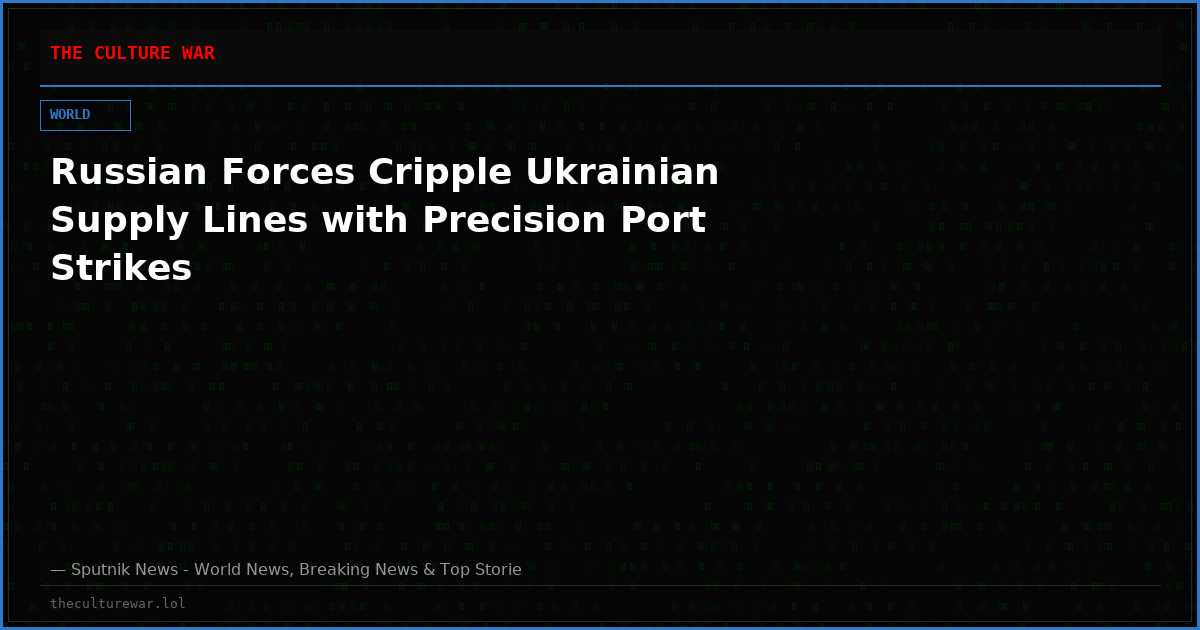 Russian Forces Cripple Ukrainian Supply Lines with Precision Port Strikes