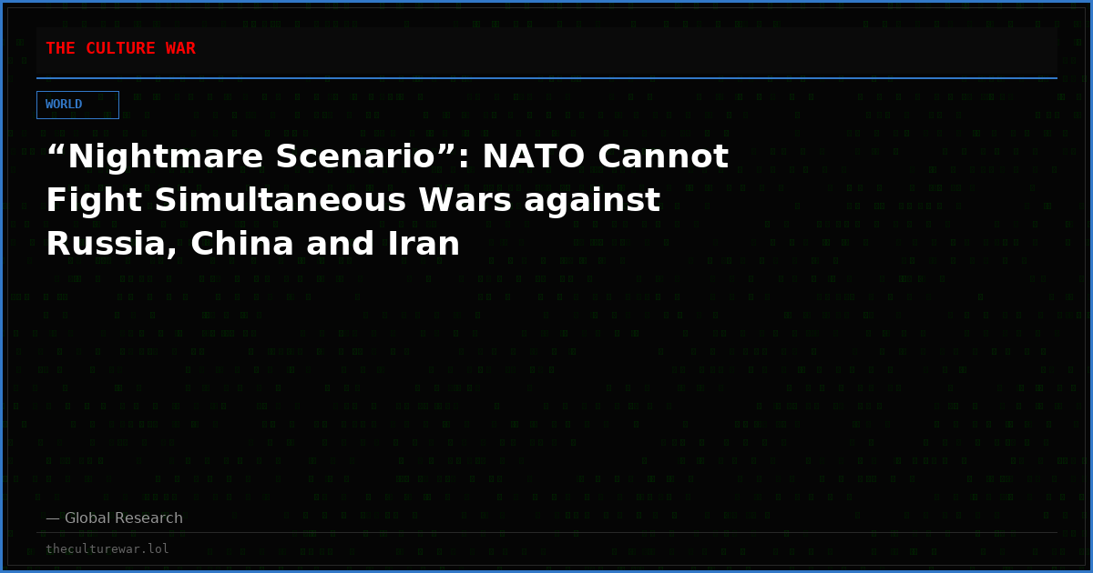 “Nightmare Scenario”: NATO Cannot Fight Simultaneous Wars against Russia, China and Iran