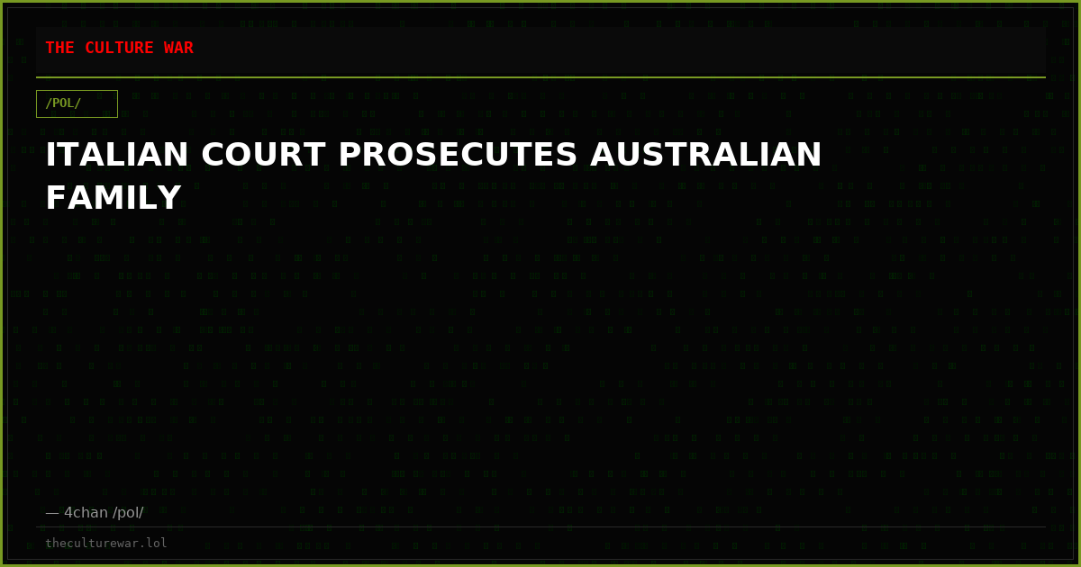 ITALIAN COURT PROSECUTES AUSTRALIAN FAMILY