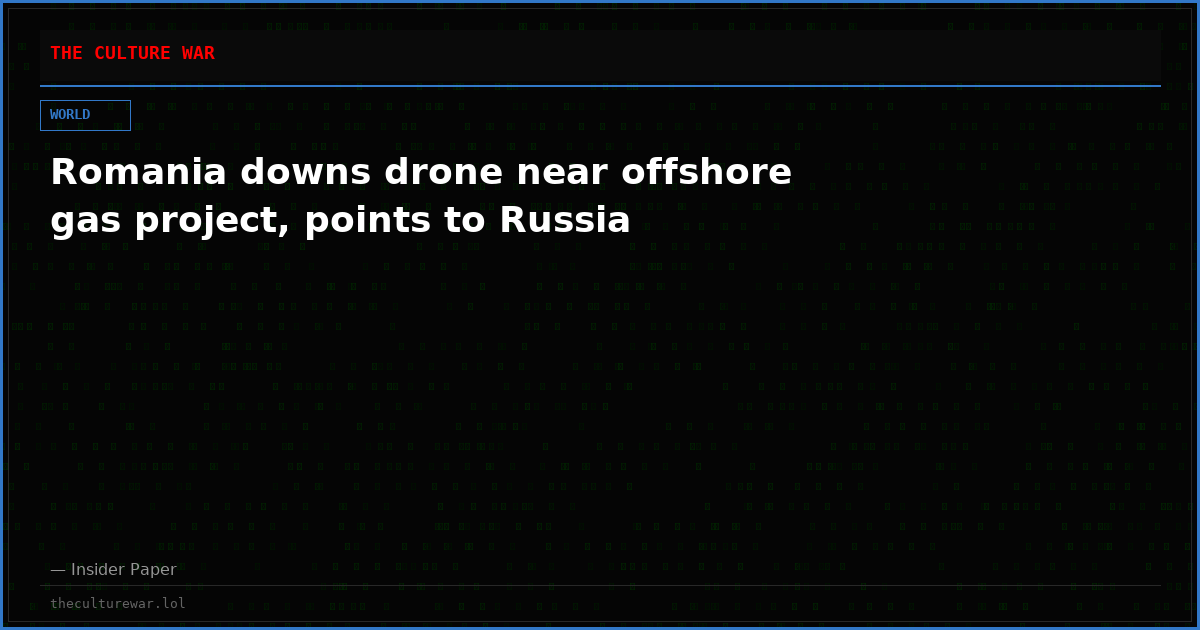 Romania downs drone near offshore gas project, points to Russia