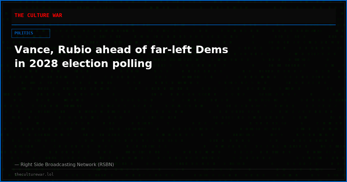 Vance, Rubio ahead of far-left Dems in 2028 election polling