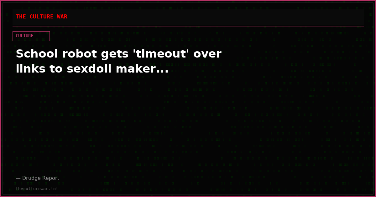 School robot gets 'timeout' over links to sexdoll maker...