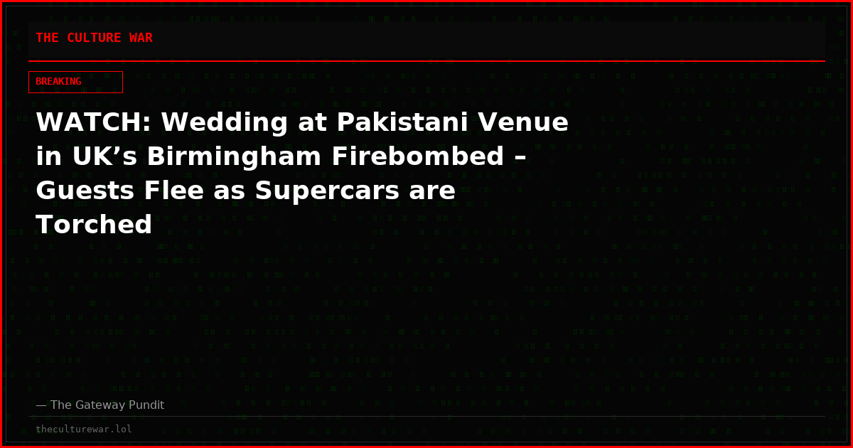 WATCH: Wedding at Pakistani Venue in UK’s Birmingham Firebombed – Guests Flee as Supercars are Torched