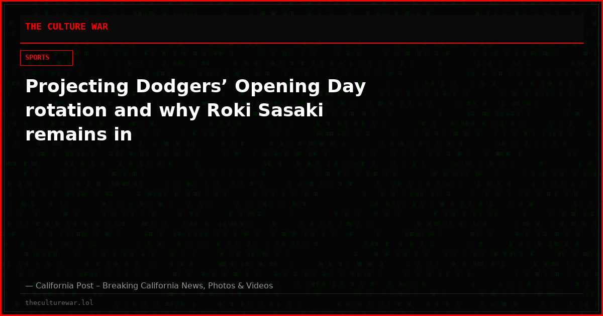 Projecting Dodgers’ Opening Day rotation and why Roki Sasaki remains in
