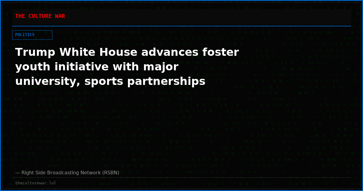 Trump White House advances foster youth initiative with major university, sports partnerships