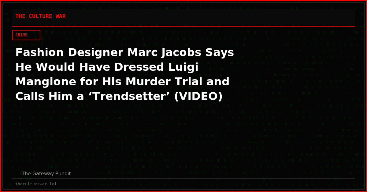 Fashion Designer Marc Jacobs Says He Would Have Dressed Luigi Mangione for His Murder Trial and Calls Him a ‘Trendsetter’ (VIDEO)