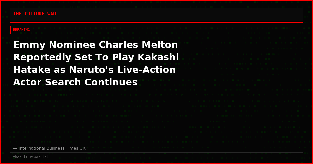 Emmy Nominee Charles Melton Reportedly Set To Play Kakashi Hatake as Naruto's Live-Action Actor Search Continues